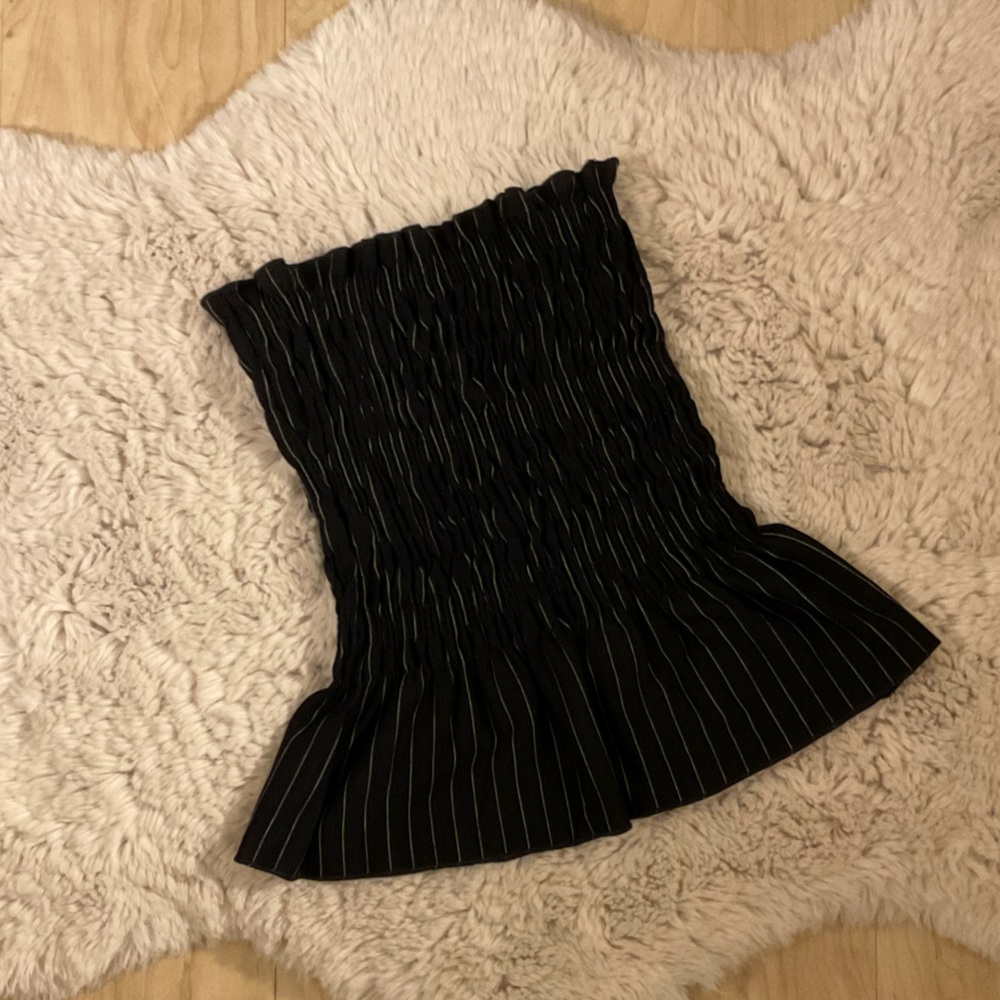 Zara pinstripe ruched tube top